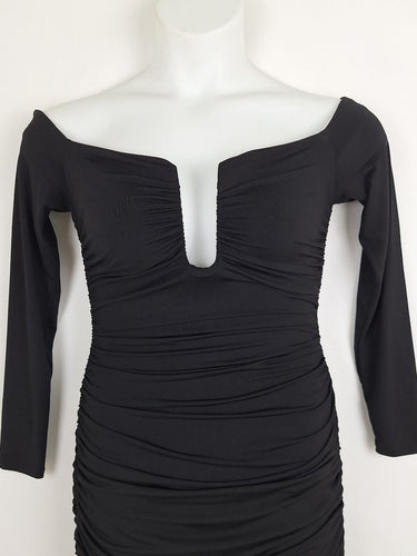 Second-Hand - Misha Raelynn Bodycon Ruched Midi Dress Size M - SwapUp