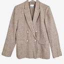 Second-Hand - Witchery Natural Flecked Double Breasted Linen Blazer Size 12 - SwapUp