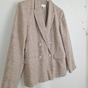 Second-Hand - Witchery Natural Flecked Double Breasted Linen Blazer Size 12 - SwapUp