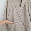 Second-Hand - Witchery Natural Flecked Double Breasted Linen Blazer Size 12 - SwapUp