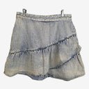 Second-Hand - Decjuba Light Wash Ruffle Denim Skirt Size 14 - SwapUp