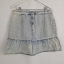 Second-Hand - Decjuba Light Wash Ruffle Denim Skirt Size 14 - SwapUp