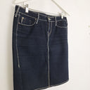 Second-Hand - True Religion Dark Wash Contrast Stitch Skirt Size 12 - SwapUp