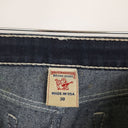 Second-Hand - True Religion Dark Wash Contrast Stitch Skirt Size 12 - SwapUp