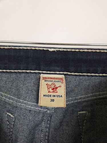 Second-Hand - True Religion Dark Wash Contrast Stitch Skirt Size 12 - SwapUp