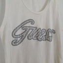 Second-Hand - Guess Y2k Bling Rhinestone Logo Tank Top Size L - SwapUp