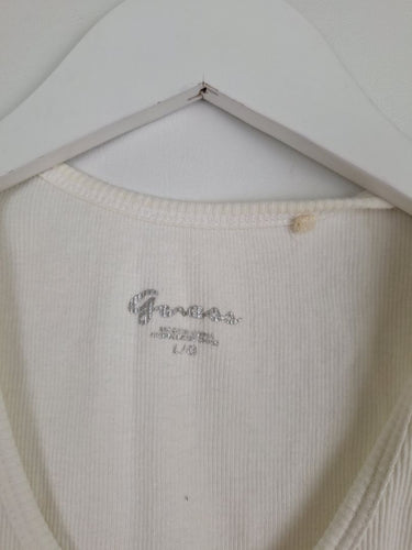 Second-Hand - Guess Y2k Bling Rhinestone Logo Tank Top Size L - SwapUp