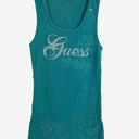 Second-Hand - Guess Deep Teal Rhinestone Tank Top Size L - SwapUp