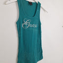 Second-Hand - Guess Deep Teal Rhinestone Tank Top Size L - SwapUp