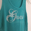 Second-Hand - Guess Deep Teal Rhinestone Tank Top Size L - SwapUp