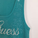 Second-Hand - Guess Deep Teal Rhinestone Tank Top Size L - SwapUp
