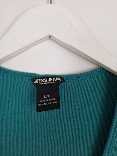 Second-Hand - Guess Deep Teal Rhinestone Tank Top Size L - SwapUp