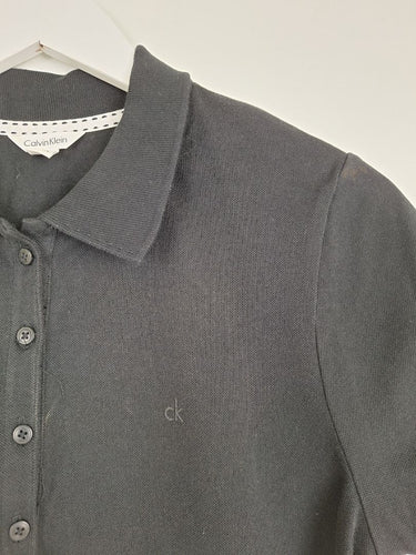 Second-Hand - Calvin Klein Staple Jersey Cotton Polo Shirt Size L - SwapUp