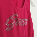 Second-Hand - Guess It Girl Pink Rhinestone Tank Top Size L - SwapUp