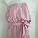 Second-Hand - Adrift Peony Pink One Shoulder Linen Midi Dress Size XL - SwapUp