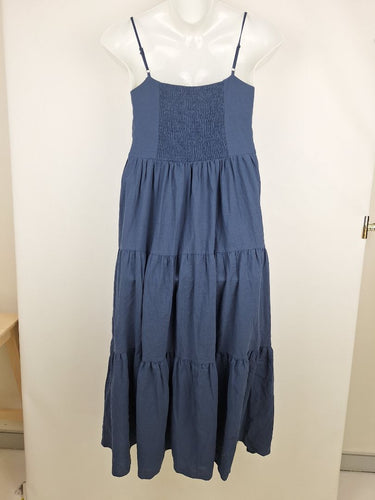Second-Hand - Henry Oscar Navy Tiered Everyday Dress Size 14 - SwapUp