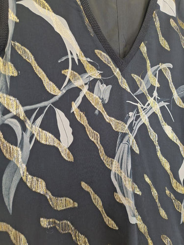Second-Hand - Andrea Moore Breezy Metallic Swanky Silk Top Size 10 - SwapUp