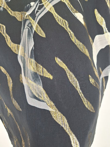 Second-Hand - Andrea Moore Breezy Metallic Swanky Silk Top Size 10 - SwapUp