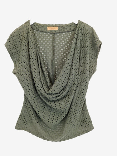 Nelson Molloy Chic Sage Knitted Cow Neck Top Size M