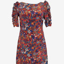 Second-Hand - Helen Cherry Summary Ruched Sleeve Silk Dotted Dress Size 8 - SwapUp