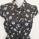 Second-Hand - Hi There by Karen Walker Black Sophisticated Floral Belted Dress Size 12 - SwapUp
