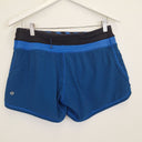 Second-Hand - Lululemon Blue Triangle Pattern Active Shorts Size 10 - SwapUp