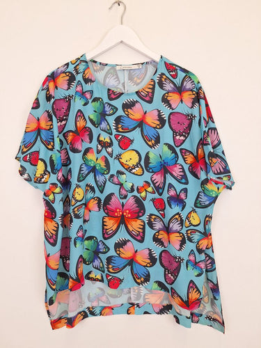 Second-Hand - Lorraine Lightweight Vibrant Butterfly Blouse Size 12 - SwapUp