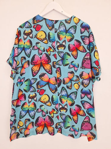 Second-Hand - Lorraine Lightweight Vibrant Butterfly Blouse Size 12 - SwapUp