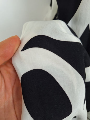 Second-Hand - Yours Truly Polished Black and White One Shoulder Maxi Dress Size 14 - SwapUp