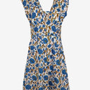 Second-Hand - Boom Shankar Light Blue Flower V Neck Midi Dress Size 6 - SwapUp