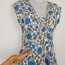 Second-Hand - Boom Shankar Light Blue Flower V Neck Midi Dress Size 6 - SwapUp