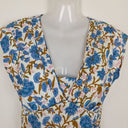 Second-Hand - Boom Shankar Light Blue Flower V Neck Midi Dress Size 6 - SwapUp