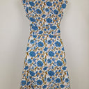 Second-Hand - Boom Shankar Light Blue Flower V Neck Midi Dress Size 6 - SwapUp
