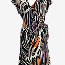 Second-Hand - Quartiere Italiano Abstract Wrap Colour Blot Midi Dress Size S - SwapUp