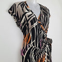 Second-Hand - Quartiere Italiano Abstract Wrap Colour Blot Midi Dress Size S - SwapUp