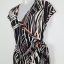 Second-Hand - Quartiere Italiano Abstract Wrap Colour Blot Midi Dress Size S - SwapUp