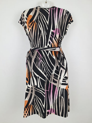 Second-Hand - Quartiere Italiano Abstract Wrap Colour Blot Midi Dress Size S - SwapUp