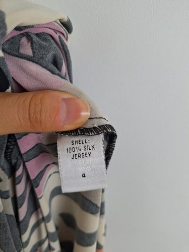 Second-Hand - Quartiere Italiano Abstract Wrap Colour Blot Midi Dress Size S - SwapUp