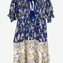Second-Hand - Jaase Paisley Shirred Bodice Blue Playsuit Size XS - SwapUp
