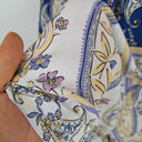 Second-Hand - Jaase Paisley Shirred Bodice Blue Playsuit Size XS - SwapUp