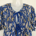 Second-Hand - Jaase Paisley Shirred Bodice Blue Playsuit Size XS - SwapUp