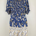 Second-Hand - Jaase Paisley Shirred Bodice Blue Playsuit Size XS - SwapUp