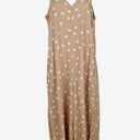 Second-Hand - Betty Basics Sandy Beige Polka Dot V Neck Jumpsuit Size 8 - SwapUp