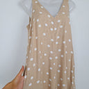 Second-Hand - Betty Basics Sandy Beige Polka Dot V Neck Jumpsuit Size 8 - SwapUp