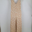Second-Hand - Betty Basics Sandy Beige Polka Dot V Neck Jumpsuit Size 8 - SwapUp