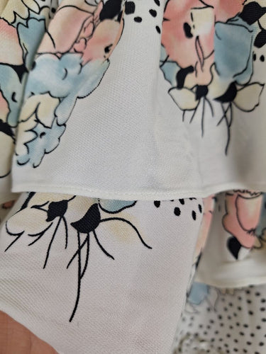 Second-Hand - Alice McCall Ruffle High Low Watercolour Flower Top Size 8 - SwapUp