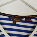 Second-Hand - Ben Sherman Relaxed Blue Stripe V Neck T-shirt Size S - SwapUp
