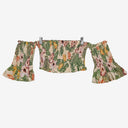 Second-Hand - Hansen & Gretel Linen Shirred Hibiscus Print Tube Top Size XS - SwapUp