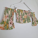 Second-Hand - Hansen & Gretel Linen Shirred Hibiscus Print Tube Top Size XS - SwapUp