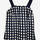 Second-Hand - POL Navy Gingham Textured Tank Top Size 8 - SwapUp